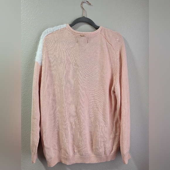 Wildfox White Label Joan the Cat Sweater Peach Kawaii Funny Fuzzy Kitty Cotton - Picture 4 of 8